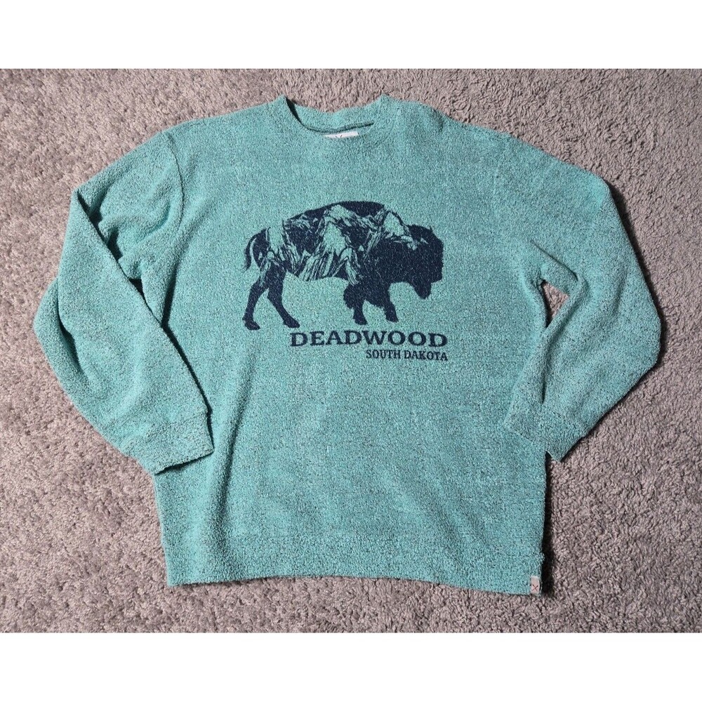 Vineyard Crew Deadwood South Dakota Textured Crewneck Buffalo Teal Women's Med